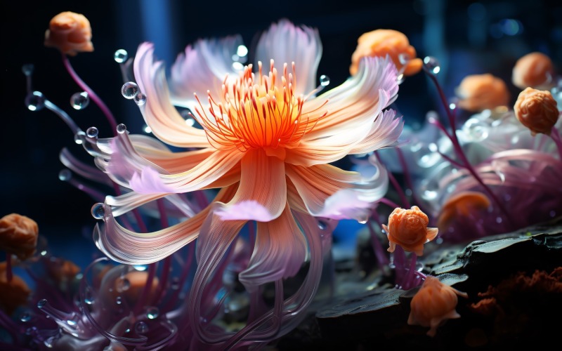 Kolorowa podwodna roślina Zawilce Scena 83