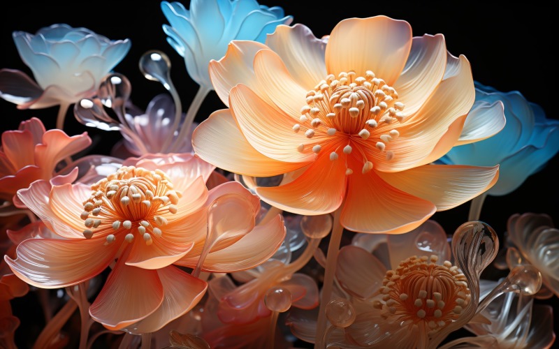 Обои «Подводные хрустальные цветы и растения» 32