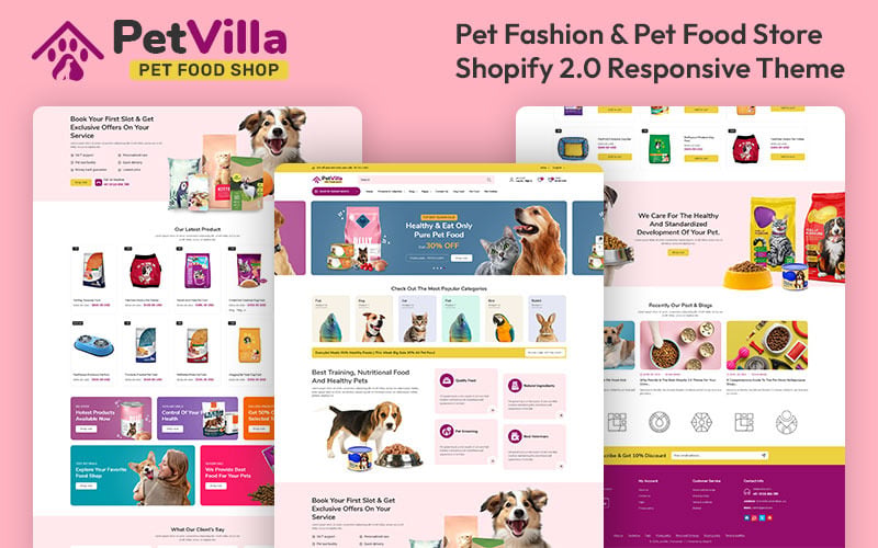 Petvilla-宠物食品和宠物商店多用途 Shopify 2.0 响应式主题