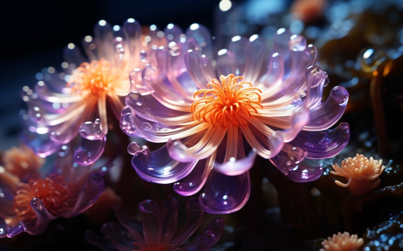 Plante sous-marine colorée Anémone de mer Scène 89