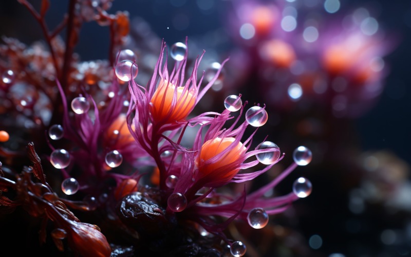Sea Anemone Glowing Underwater Scene 66