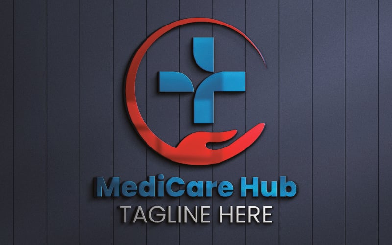 Hastane ve Sağlık Hizmetleri için MediCare Hub Logo Şablonu