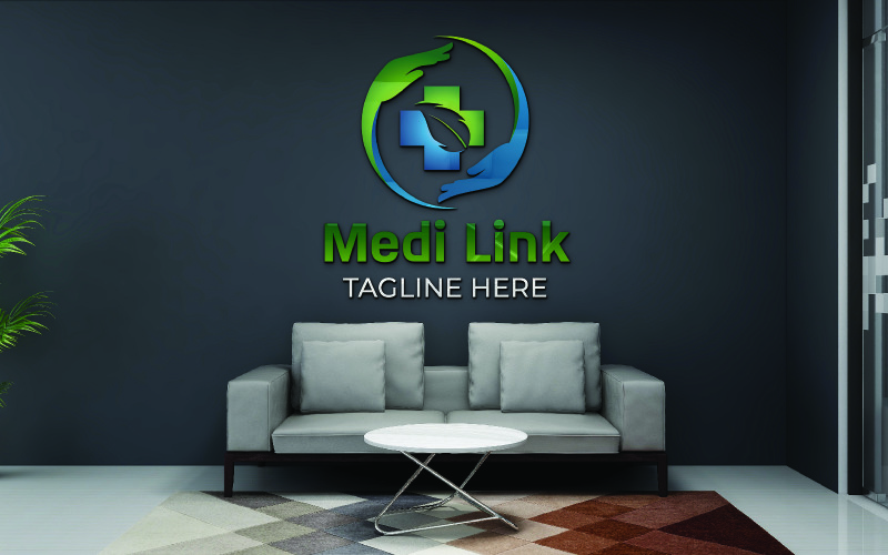 Modèle de logo Medi Link pour les soins de santé et la médecine