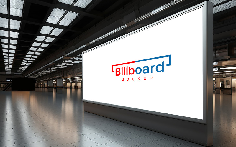 Plakatwandmodell in einer U-Bahn- oder Metrostation-PSD-Vorlage