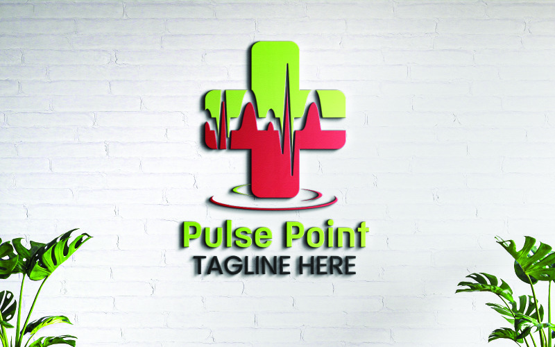 Pulse Point Logo-Vorlage für Wellness, Gesundheitswesen und Kliniken