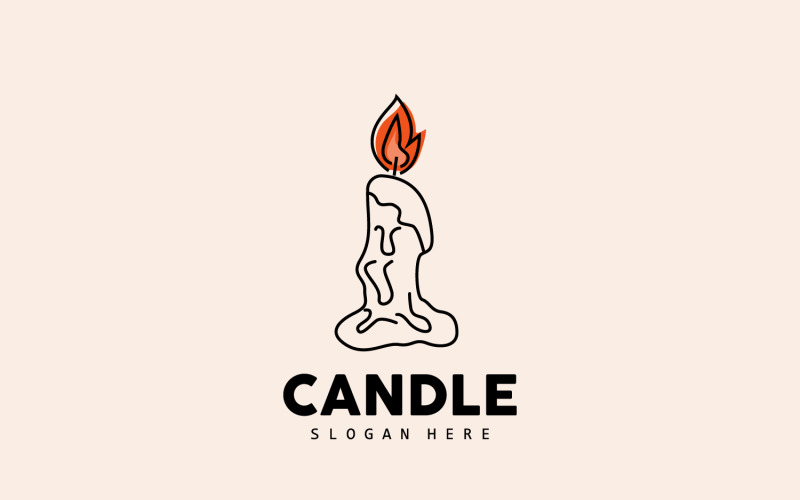 Елегантний дизайн світлого полум'я логотипу свічки V4