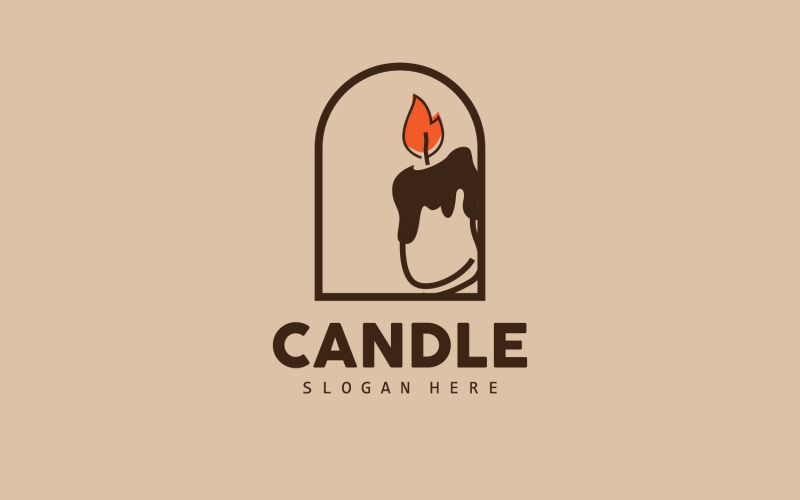 Kerze Logo Elegantes Licht Flamme Design V8