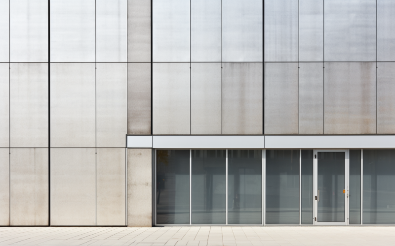 Skyltbräda mockup kommersiell byggnad Fascia Aluminium Metal 155