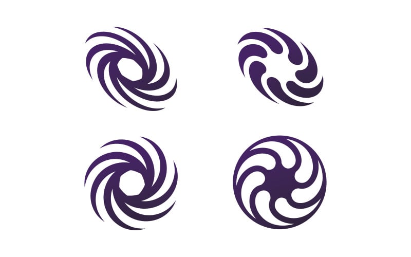 Conception abstraite d'icône de logo de rotation de vortex V18