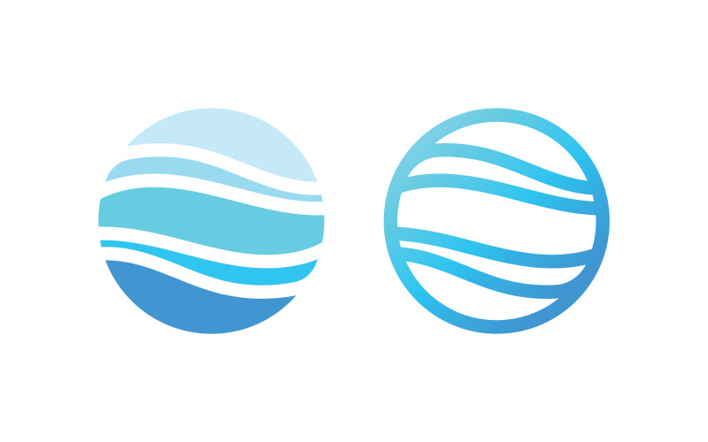 Modello logo Ocean Wave Vector Design del logo Ocean semplice e moderno V6