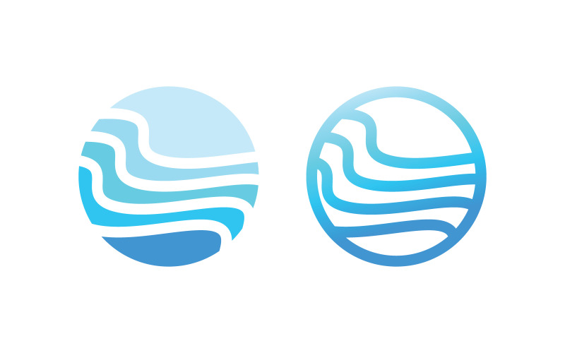 Ocean Wave Logo sjabloon Vector Oceaan eenvoudig en modern logo ontwerp V0