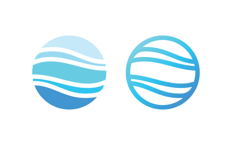 Ocean Wave Logo Template Vector  Ocean simple and modern logo design V6