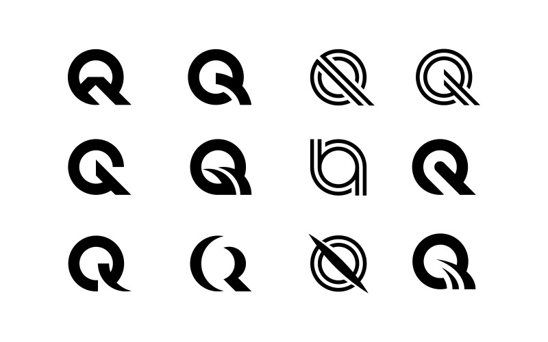 Q betű vektor embléma sablon illusztráció design V16