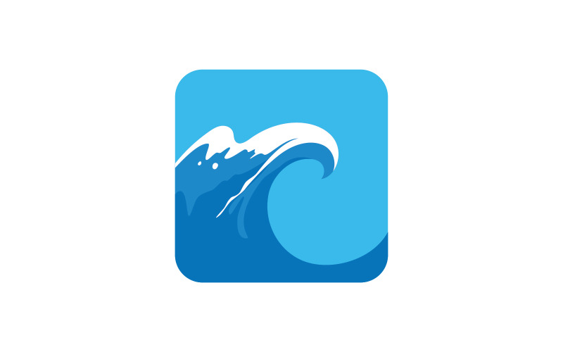 Šablona loga Ocean Wave Vector Ocean jednoduchý a moderní design loga V9