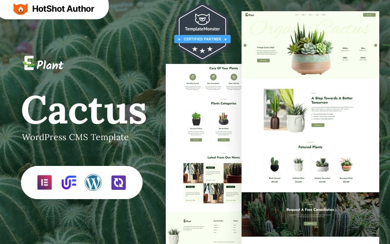 E-plant - Boutique de plantes de cactus, thème WordPress Elementor pour le paysage et le jardinage