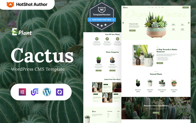 E-plant - Kaktuspflanzen-Shop, Landschafts- und Gartengestaltung, WordPress-Elementor-Theme