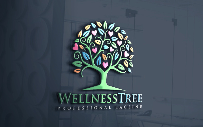 Amore Speranza Benessere Albero Logo Design
