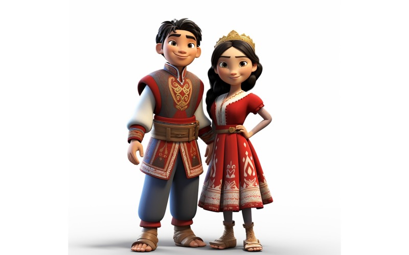 Erkek ve Kız çift dünya geleneksel kültürel kıyafetlerle yarışıyor 94