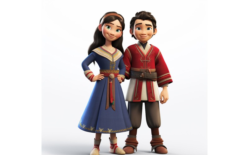 Fiú és lány páros világ Versenyek hagyományos kultúrruhában 89