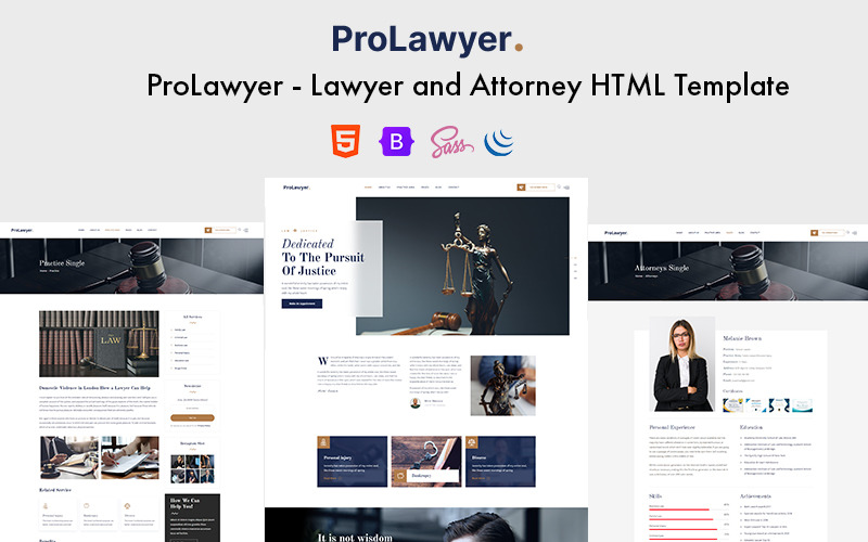 ProLawyer - Plantilla HTML para abogados y procuradores