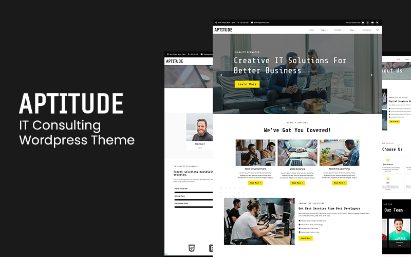 Aptitude - Motyw WordPress na temat usług i technologii IT