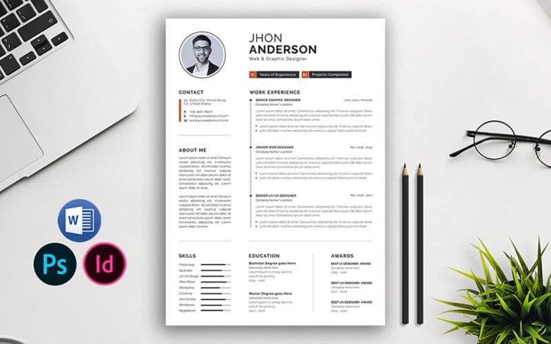 CV en sollicitatiebrief Indesign-sjabloon
