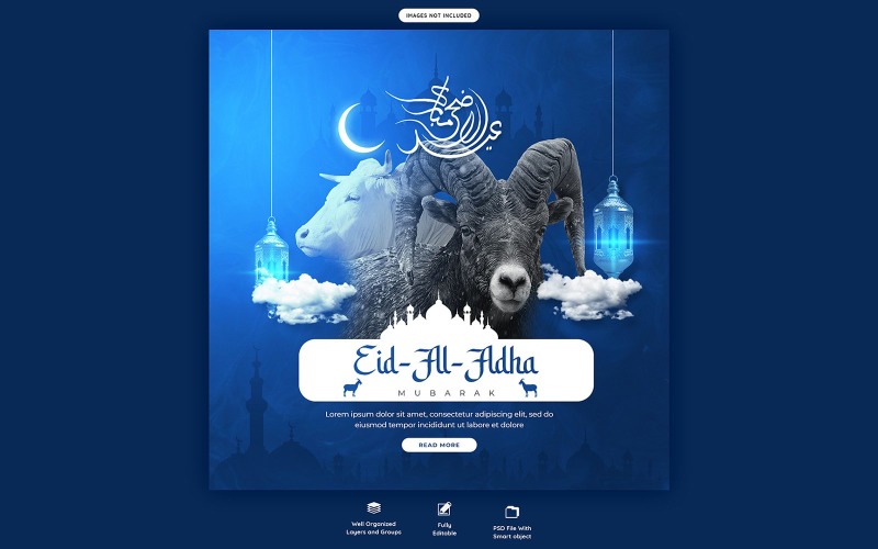 Eid Al Adha Mubarak bericht op sociale media