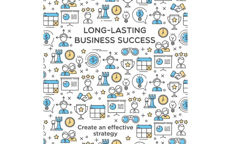 Long Lasting Business Success Vector Illustrations
