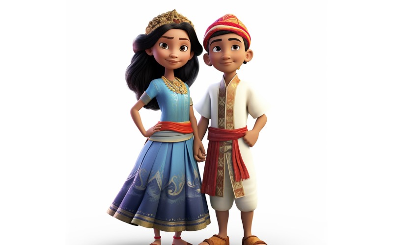 Světové závody páru chlapec a dívka v tradičním kulturním oblečení 140