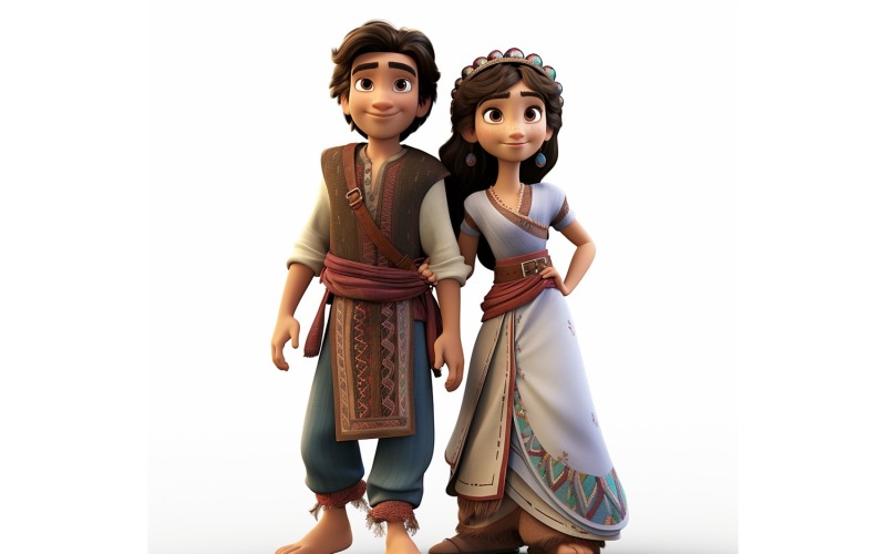 Světové závody páru chlapec a dívka v tradičním kulturním oblečení 152