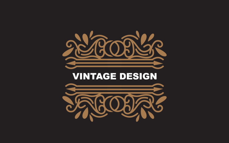 Logo d'ornement minimaliste au design rétro vintage V8