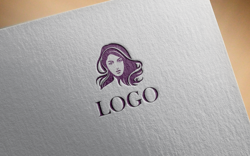 Logo de salon de beauté-fille-091-23