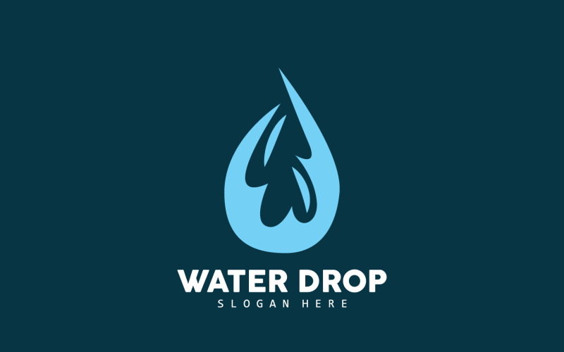 Logo goccia d'acqua vettore semplice V7