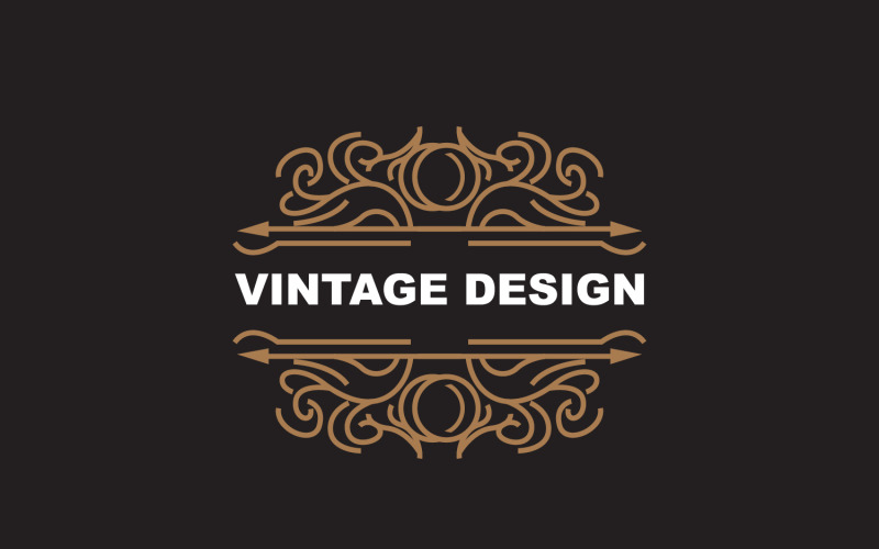 Logo ornamentale minimalista dal design retrò vintage V5