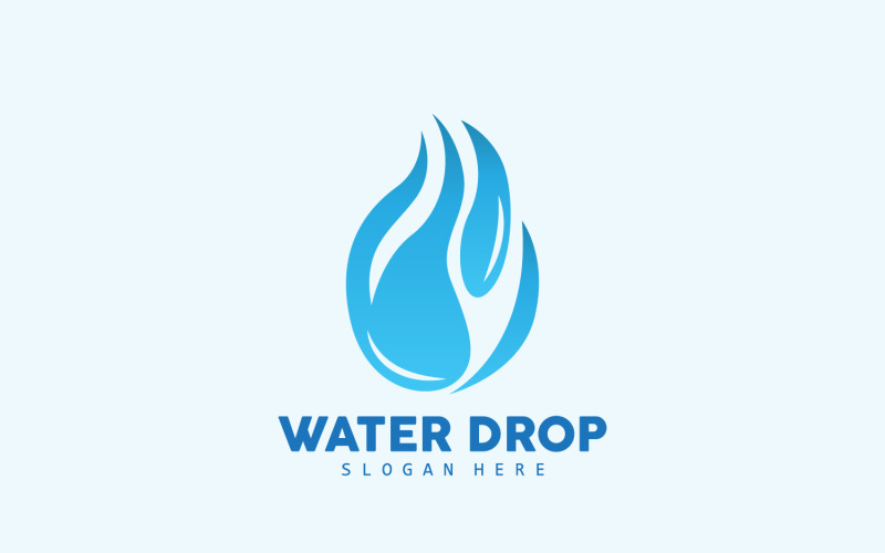 Logotipo de gota de agua Vector simple V1