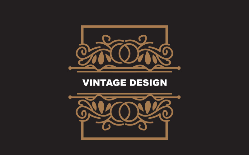 Minimalistyczny ornament w stylu retro w stylu vintage Logo V15