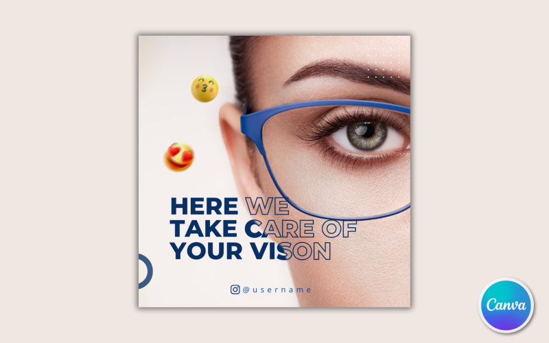 Optometrist Sosyal Medya Şablonu 09 - Canva'da Tamamen Düzenlenebilir