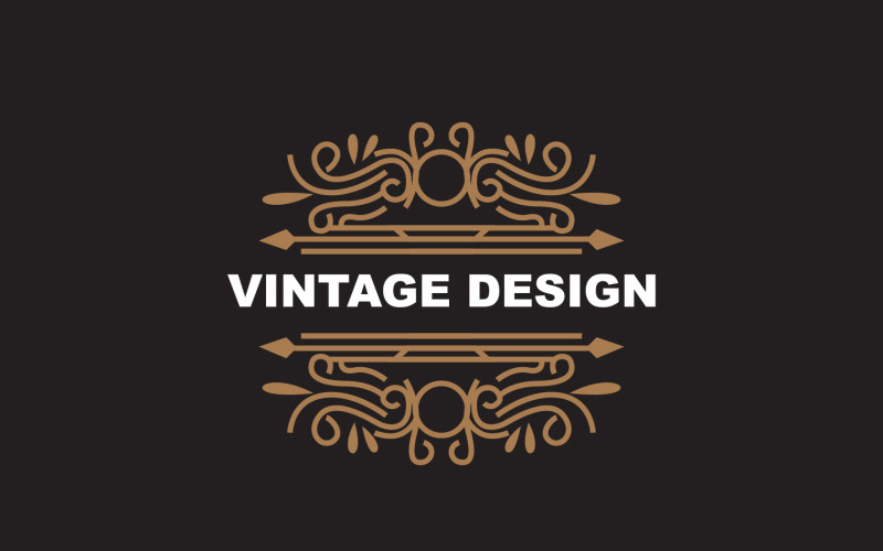 Retro Vintage Design Minimalistický Ornament Logo V2