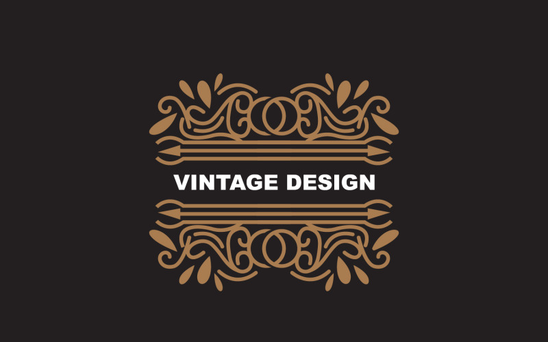Retro Vintage Design Minimalistický Ornament Logo V8