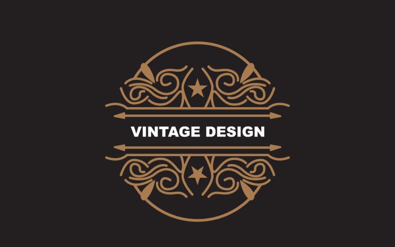 Retro Vintage Design Minimalistisch Ornament Logo V16