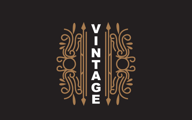 Retro Vintage Design Minimalistisch Ornament Logo V9