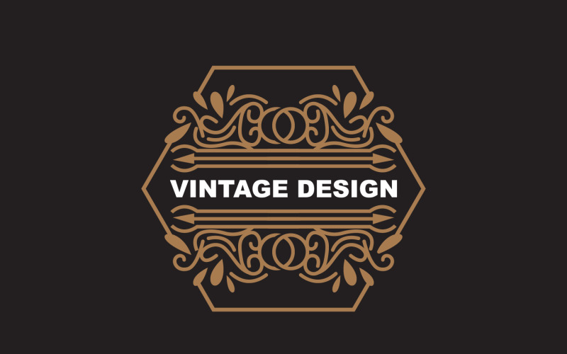 Retro Vintage Design Minimalistisk Ornament Logo V14