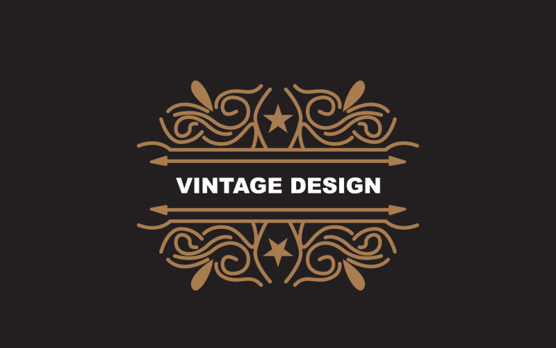 Retro Vintage Design Minimalistisk Ornament Logo V7