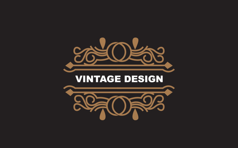 Retro Vintage Design Minimalistyczny ornament Logo V4