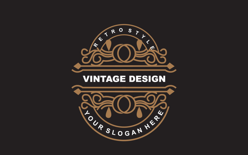 Retro Vintage Tasarım Minimalist Süsleme Logosu V19