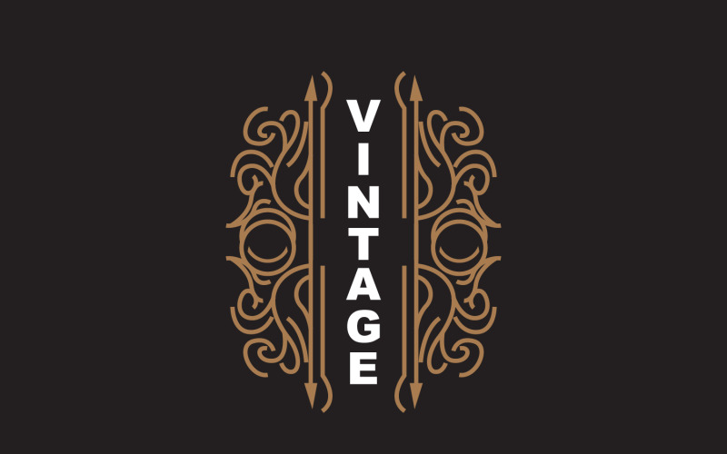 Retro Vintage Tasarım Minimalist Süsleme Logosu V21