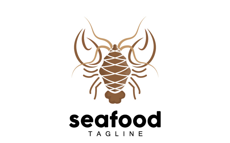 Vecteur de conception de logo de homard d'animal marin V9