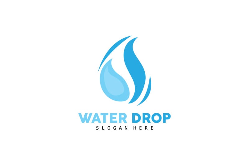 Vetor simples de logotipo de gota de água V15