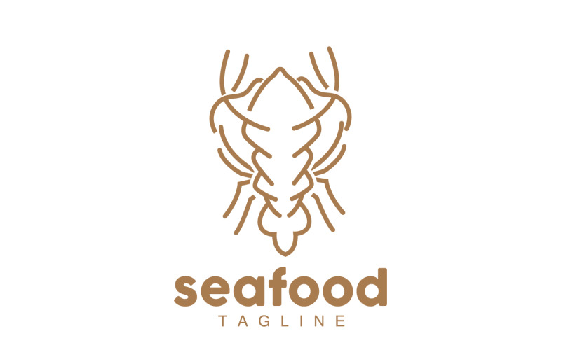 Vettore di disegno del logo dell'aragosta degli animali marini V3