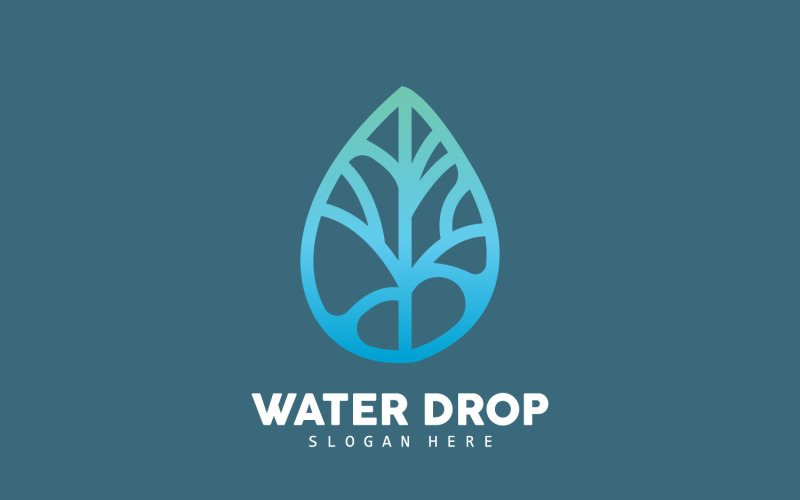 Wassertropfen-Logo, einfacher Vektor V10